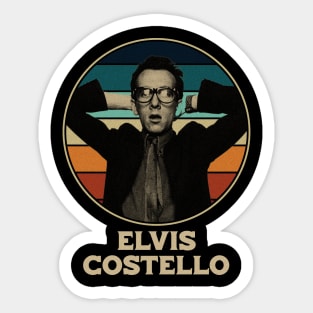 retro Elvis Costello Sticker